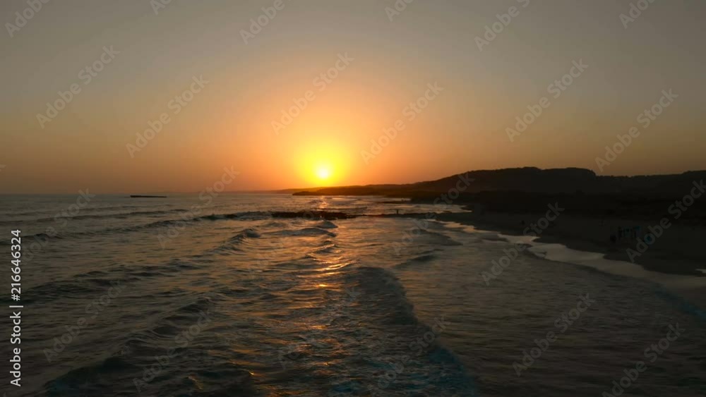 Aerial Drone View of Coast and Sea Landscape at Sunset in Summer in Menorca Aerial Drone View of Coast and Sea Landscape at Sunset in Summer in Menorca