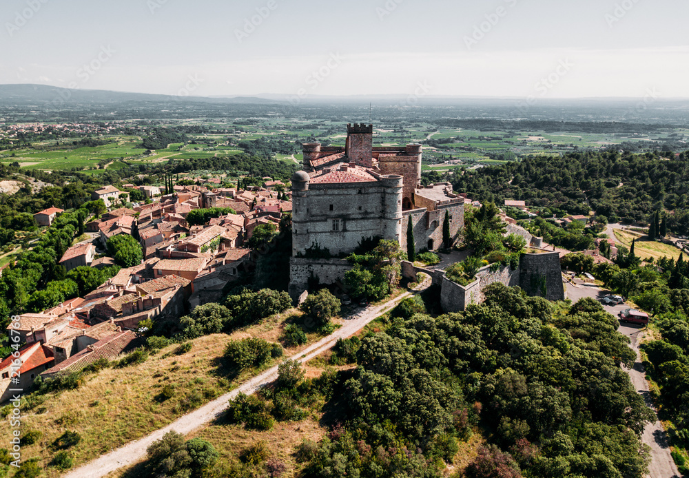 aerial view to Le Barroux, France (Provence)