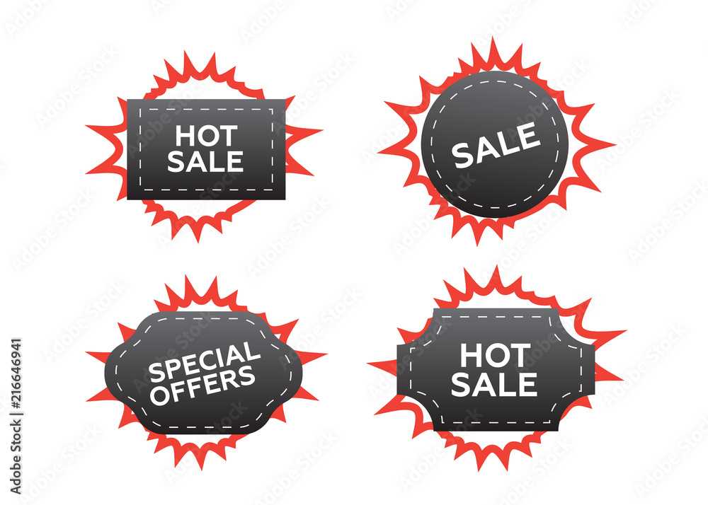 Hot price and sale, deal and offer, special tag or badge