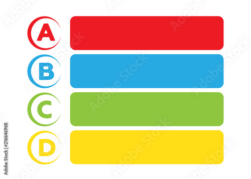 Background with four choices ABCD. Infographic ABCD choices photo