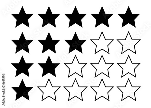 5 star rating icon. Star rate vector illustration