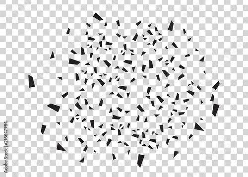 Vector glass explosion isolated. Shatter glass particle