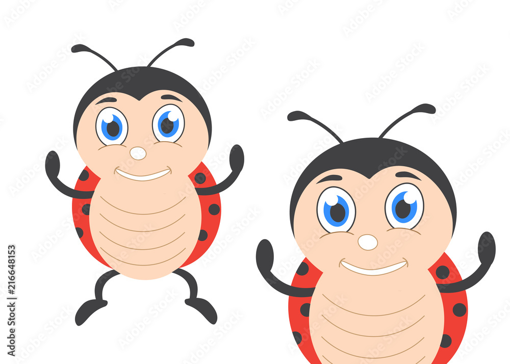 Cute ladybug cartoon . Ladybug illustration