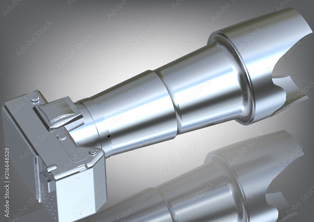 Fototapeta premium Silver camera on a gray