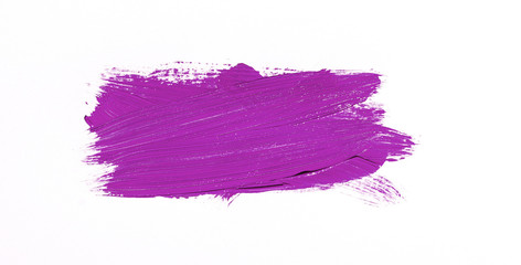 Purple brush stroke isolated over white background