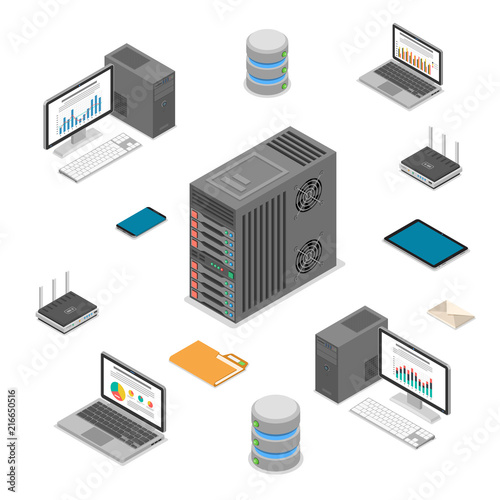 Data Network Technology Isometric