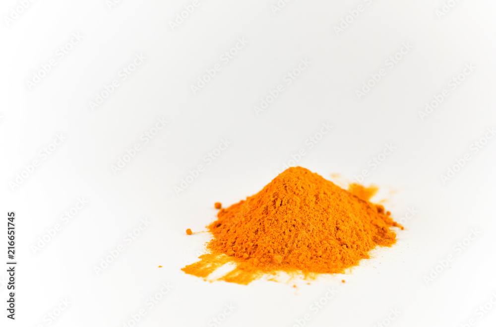 turmeric powder isolated on white background. turmeric powder isolated on white background.