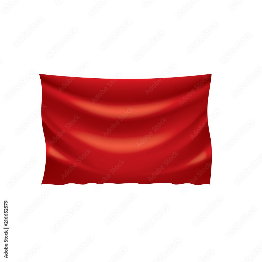 Waving the red flag on a white background Waving the red flag on a white background