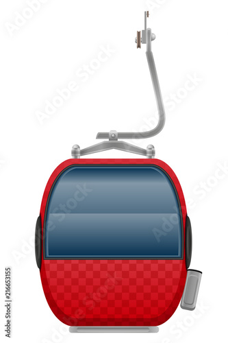 cabin ski cableway vector illustration