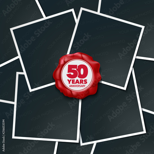 50 years anniversary vector icon, logo