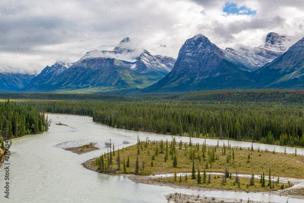 Lookout over Athabasca River, Rocky Mountains Canada