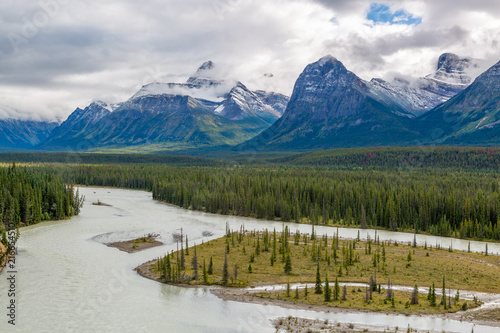 Lookout over Athabasca River, Rocky Mountains Canada