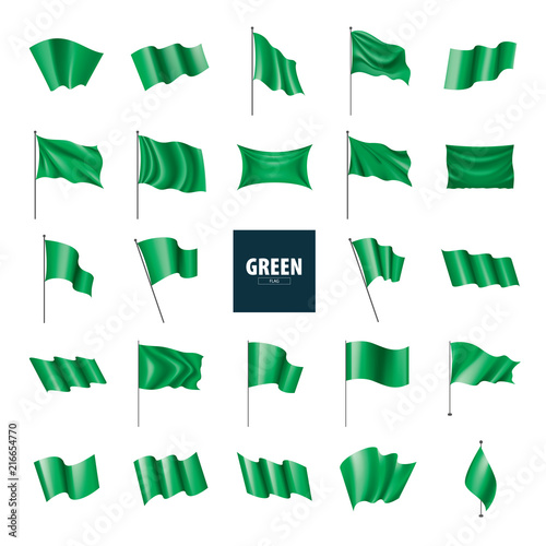 Waving the green flag on a white background