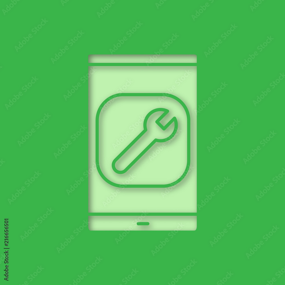 Smartphone settings paper cut out icon Smartphone settings paper cut out icon