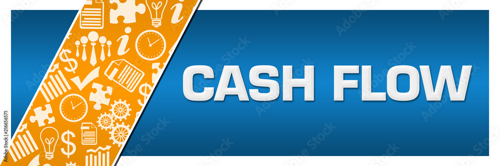 Cash Flow Orange Business Element Blue Left Side Cash Flow Orange Business Element Blue Left Side