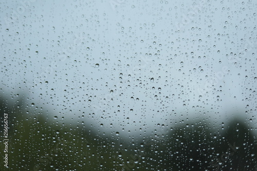 drops on glass after summer rain background