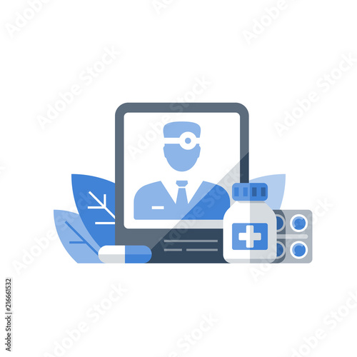 Health care services, medicine prescription, medication therapy, doctor consultation, general practitioner, advice and guidance