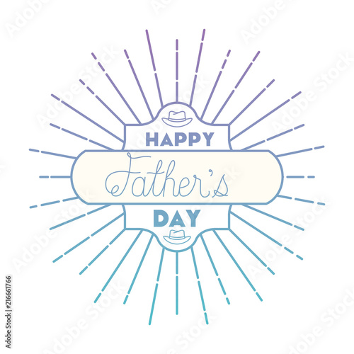 fathers day frame sunburts with elegant hat vector illustration design