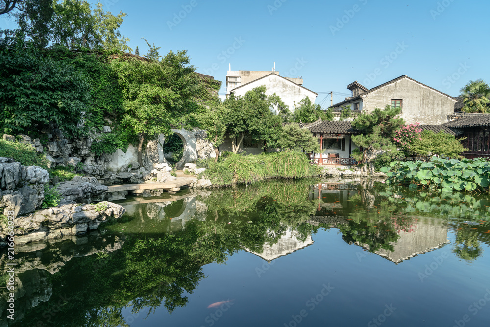 Suzhou garden ancient building landscape