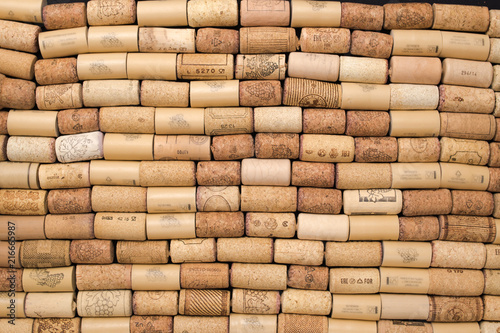 Set of different wine corks background