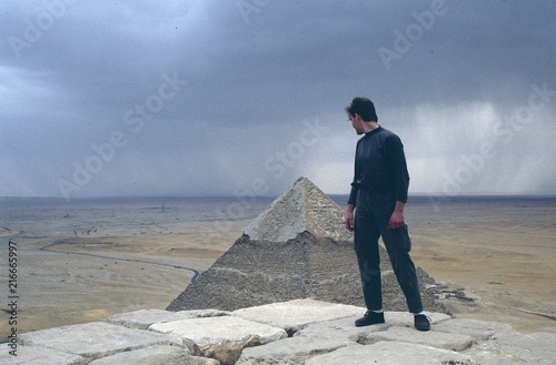 egypt, gizeh, cheops, pyramid, top, view, chephren, dessert, sahara, sandstorm