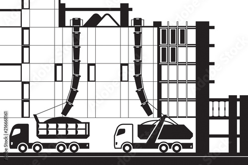Collection of construction waste - vector illustration