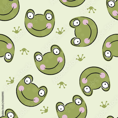 seamless pattern with green frog