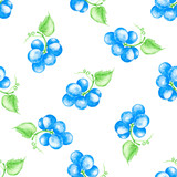 Pattern with grapes on a white background