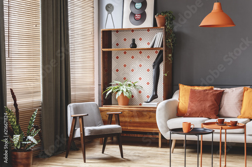 Vintage living room interior photo