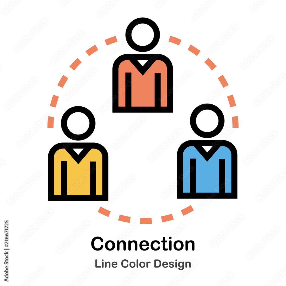 Connection Line Color Icon Connection Line Color Icon