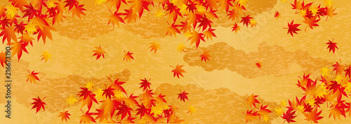 屏風 紅葉 長 秋 黄