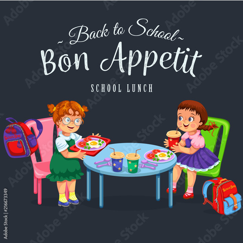 School lunch colorful poster