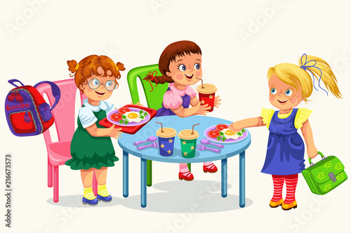 School lunch colorful poster