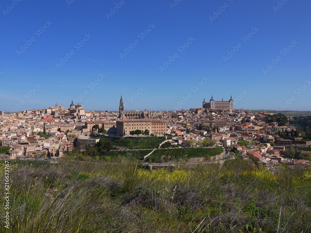 Panoramic view of the historic medieval of Toledo Spain