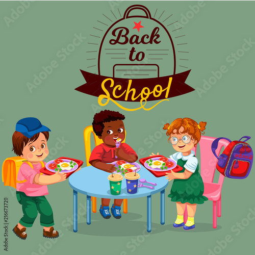 School lunch colorful poster