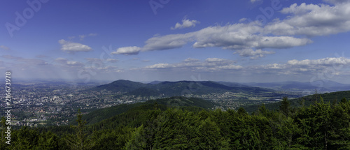 Fototapeta Naklejka Na Ścianę i Meble -   Panoramic view of the Beskidy mountains in Southern Poland