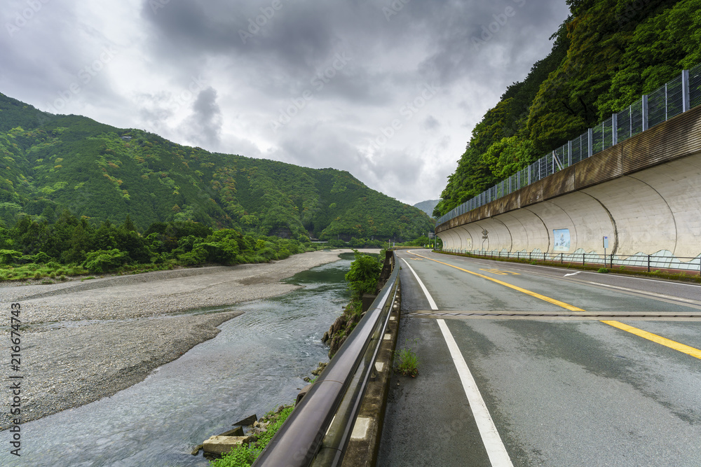Fototapeta premium Beautiful scenery of Miyama town and river , Japan