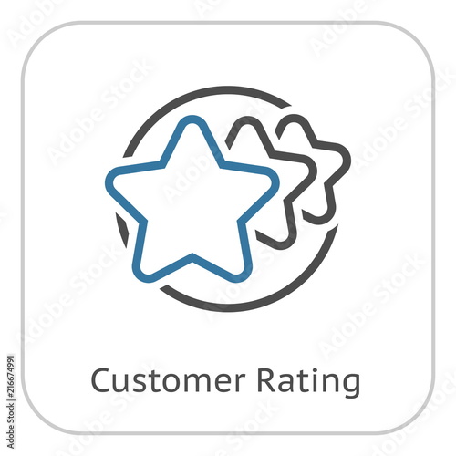 Customer Rating Line Icon.