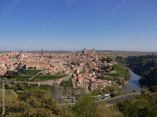 The Tagus River that passes the ancient city of Toledo Spain © steve