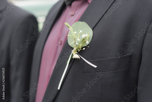 Details suit of groom at wedding 