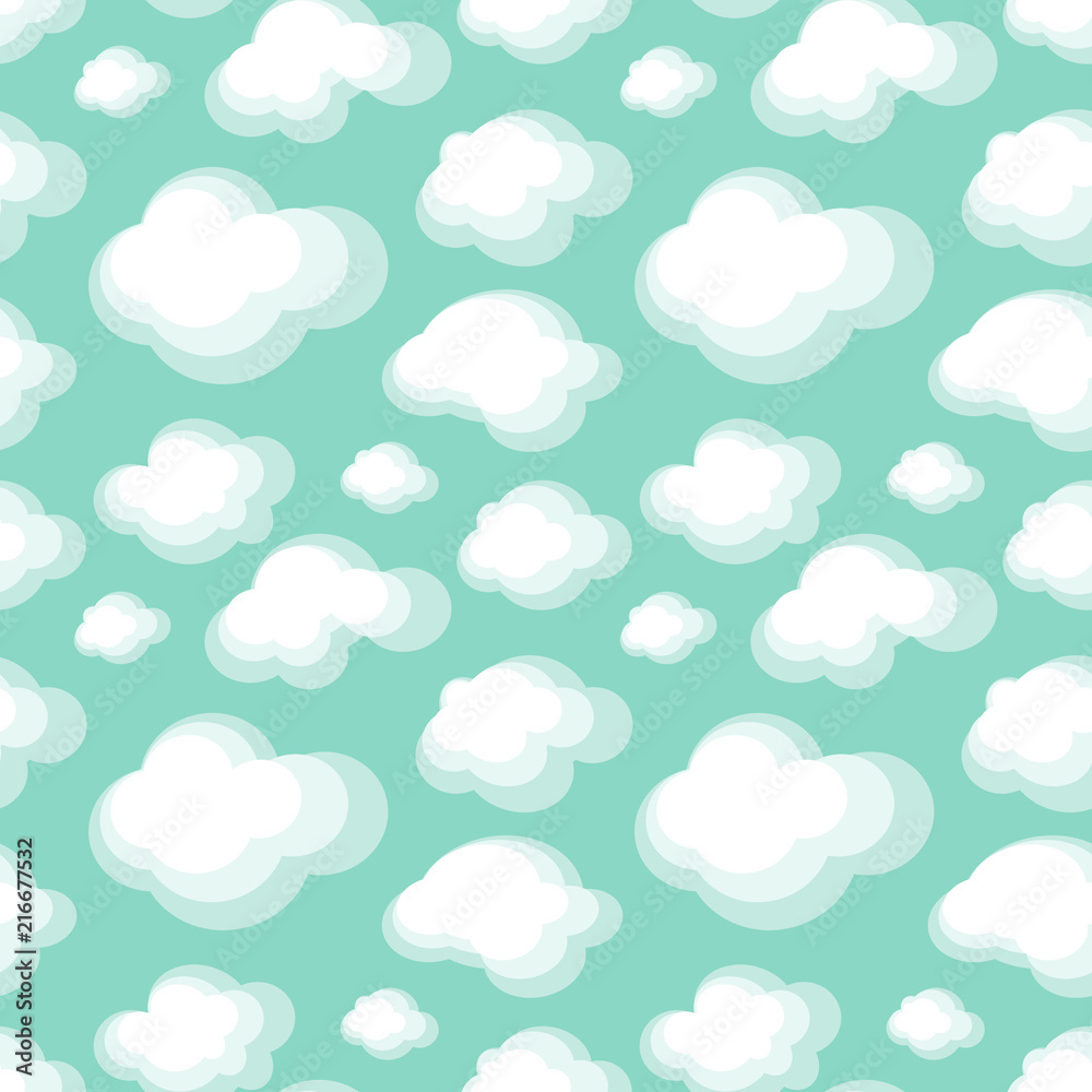 Light seamless background with clouds