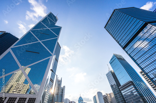 modern office building in hong kong china