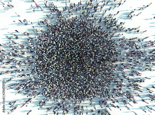 Tablou canvas crowd of people viewed from above
