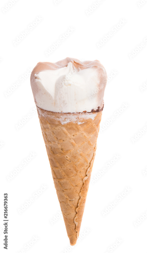 ice cream in a waffle cup