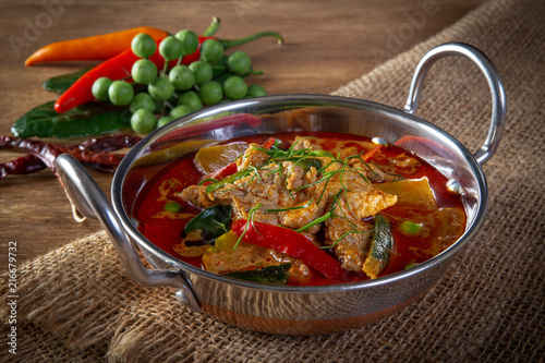 Red Curry Pork and Vegetables (Panaeng), Thai Food