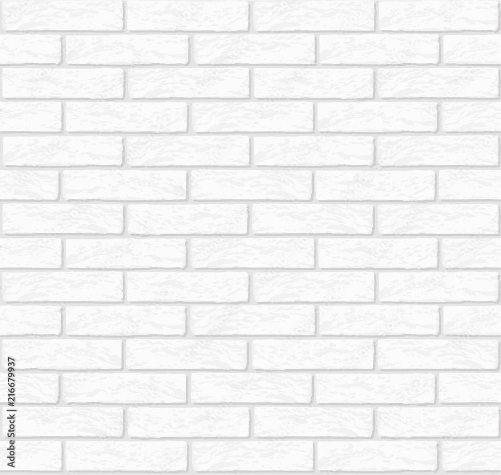 Obraz premium Vector white brick wall texture seamless - stock vector.