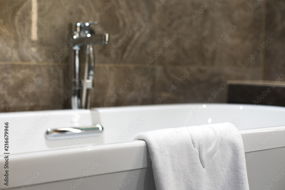 Fototapeta premium Bathroom interior with bathtub