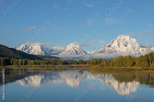 Scenic Reflection Landscape of the Tetons in Fall © natureguy