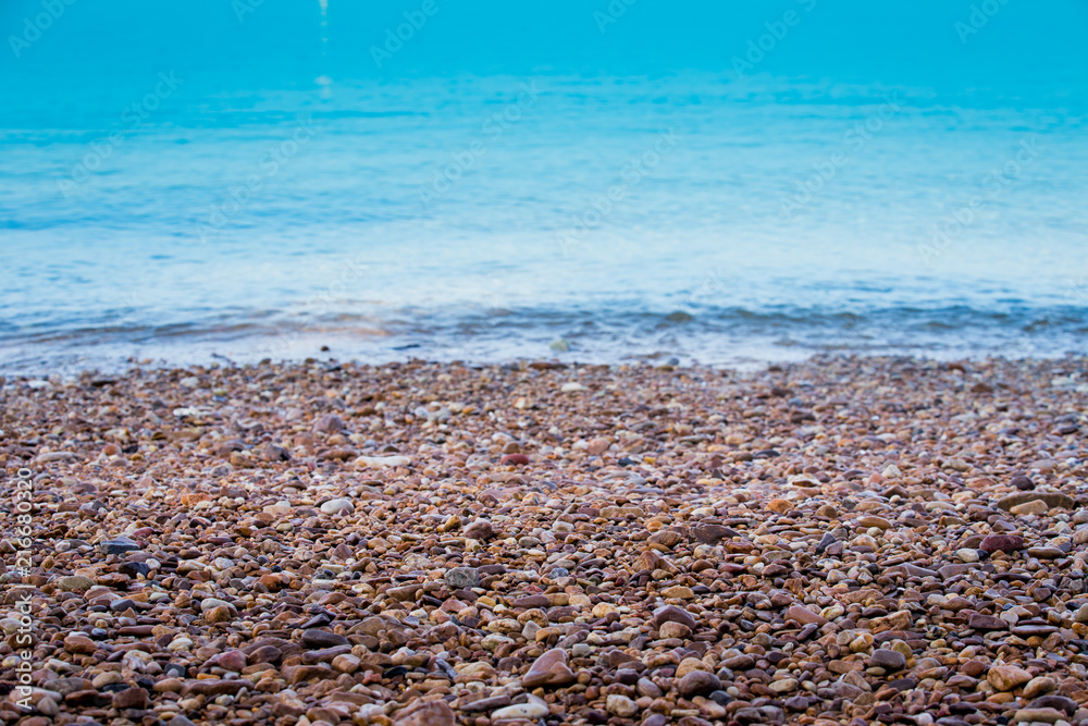 Landscape sea and stones on beach