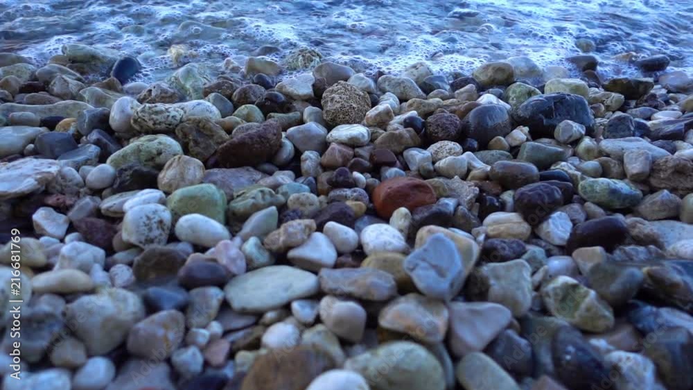 little stones and sea waves